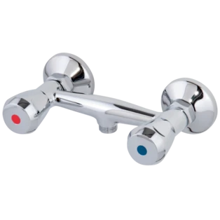 Douchekraan, aansluiting 1/2" met kunststofgreep, Messing verchroomd