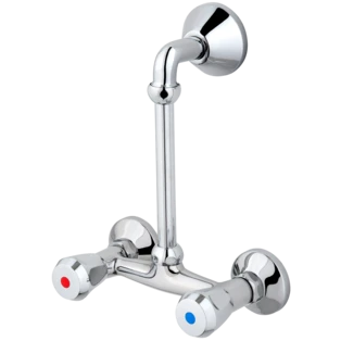 Douchekraan, inbouw-aansluiting met kunststofgreep, Messing verchroomd