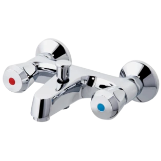 Miscelatore bagno, modello piatto cappuccio con maniglia, ottone cromato