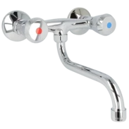 Two-handle sink wall mixer S-200 with plastic tap handles