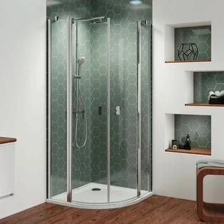 Doccia rotonda 4 pezzi con porta girevole 1000 mm