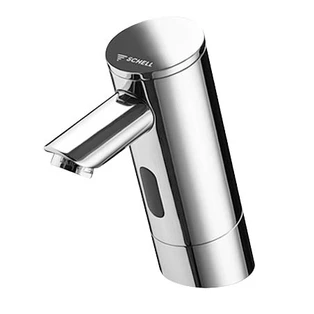 Electronic washbasin tap with plug-in power supply