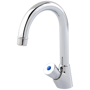 1-gat zelfsluitende wastafelkraan met HU-uitloop voor meng- of koudwater