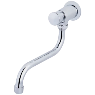 Rubinetto lavabo orientabile a muro autoserraggio per acqua fredda