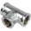 T-piece IT/IT/IT 3/8" chrome-plated brass