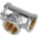 T-piece IT/IT/IT 1/2" chrome-plated brass