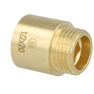 Rallonge de robinet 1/2" x 20 mm laiton blanc