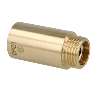 Rallonge de robinet 1/2" x 40 mm laiton blanc