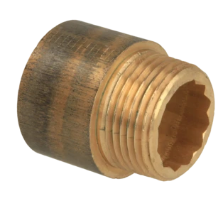 Kraanverlengstuk 1" x 25 mm brons