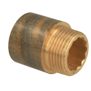 Kraanverlengstuk 1" x 30 mm brons