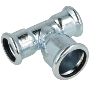 C-Stahl Pressfitting T-St&uuml;ck reduziert 22x28x22mm