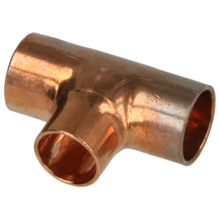 Raccord &agrave; braser cuivre t&eacute; r&eacute;duit 14 x 12 x 14 mm F/F/F