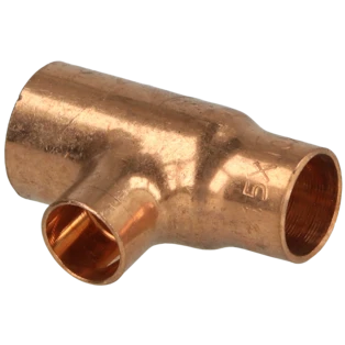 Raccord &agrave; braser cuivre t&eacute; r&eacute;duit 15 x 10 x 12 mm F/F/F