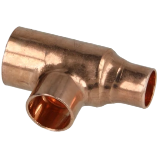 Raccord &agrave; braser cuivre t&eacute; r&eacute;duit 15 x 12 x 10 mm F/F/F
