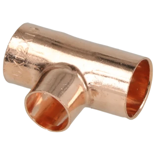 Raccord &agrave; braser cuivre t&eacute; r&eacute;duit 15 x 12 x 15 mm F/F/F