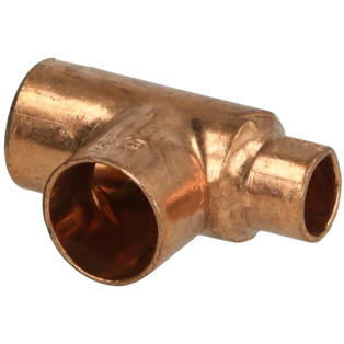 Raccord &agrave; braser cuivre t&eacute; r&eacute;duit 15 x 15 x 10 mm F/F/F