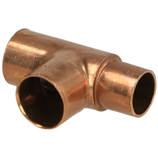 Raccord &agrave; braser cuivre t&eacute; r&eacute;duit 15 x 15 x 12 mm F/F/F