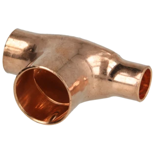 Raccord &agrave; braser cuivre t&eacute; r&eacute;duit 15 x 22 x 12 mm F/F/F