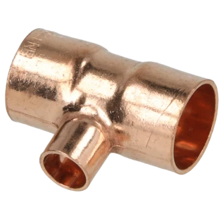 Raccord &agrave; braser cuivre t&eacute; r&eacute;duit 15 x 8 x 15 mm F/F/F