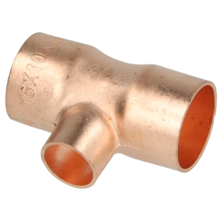 Raccord &agrave; braser cuivre t&eacute; r&eacute;duit 16 x 10 x 16 mm F/F/F