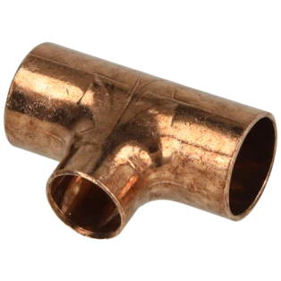 Raccord &agrave; braser cuivre t&eacute; r&eacute;duit 16 x 12 x 16 mm F/F/F