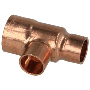 Raccord &agrave; braser cuivre t&eacute; r&eacute;duit 18 x 12 x 12 mm F/F/F
