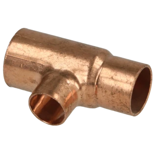 Raccord &agrave; braser cuivre t&eacute; r&eacute;duit 18 x 12 x 15 mm F/F/F