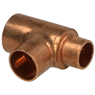 Raccord &agrave; braser cuivre t&eacute; r&eacute;duit 18 x 15 x 12 mm F/F/F
