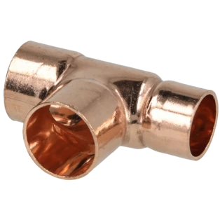 Raccord &agrave; braser cuivre t&eacute; r&eacute;duit 18 x 18 x 15 mm F/F/F