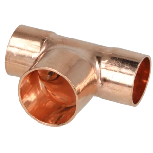 Raccord &agrave; braser cuivre t&eacute; r&eacute;duit 18 x 22 x 18 mm F/F/F