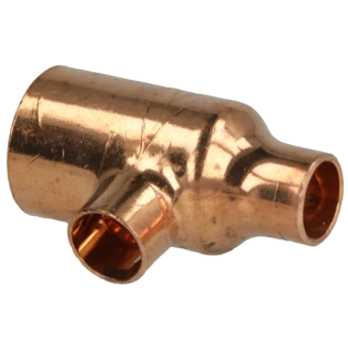 Raccord &agrave; braser cuivre t&eacute; r&eacute;duit 22 x 12 x 12 mm F/F/F