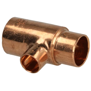 Raccord &agrave; braser cuivre t&eacute; r&eacute;duit 22 x 12 x 18 mm F/F/F