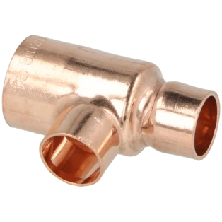 Raccord &agrave; braser cuivre t&eacute; r&eacute;duit 22 x 15 x 15 mm F/F/F
