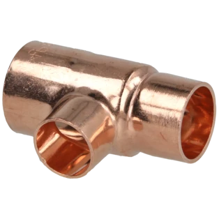 Raccord &agrave; braser cuivre t&eacute; r&eacute;duit 22 x 15 x 18 mm F/F/F