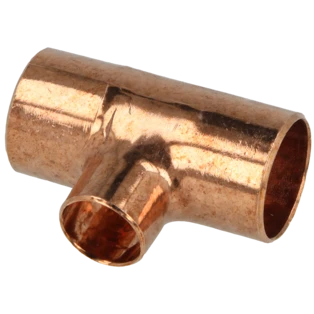 Raccord &agrave; braser cuivre t&eacute; r&eacute;duit 22 x 15 x 22 mm F/F/F
