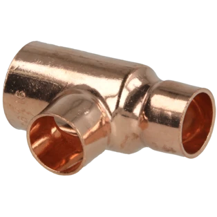 Raccord &agrave; braser cuivre t&eacute; r&eacute;duit 22 x 16 x 16 mm F/F/F