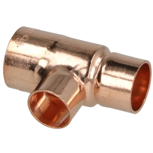 Raccord &agrave; braser cuivre t&eacute; r&eacute;duit 22 x 16 x 18 mm F/F/F