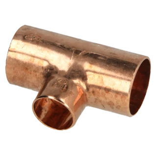 Raccord &agrave; braser cuivre t&eacute; r&eacute;duit 22 x 16 x 22 mm F/F/F
