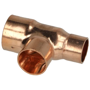 Raccord &agrave; braser cuivre t&eacute; r&eacute;duit 22 x 18 x 15 mm F/F/F