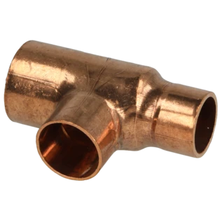 Raccord &agrave; braser cuivre t&eacute; r&eacute;duit 22 x 18 x 16 mm F/F/F