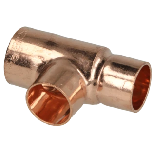 Raccord &agrave; braser cuivre t&eacute; r&eacute;duit 22 x 18 x 18 mm F/F/F