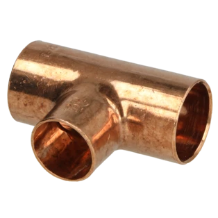 Raccord &agrave; braser cuivre t&eacute; r&eacute;duit 22 x 18 x 22 mm F/F/F