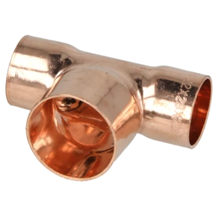 Raccord &agrave; braser cuivre t&eacute; r&eacute;duit 22 x 28 x 22 mm F/F/F