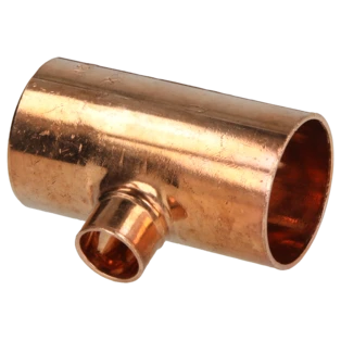 Raccord &agrave; braser cuivre t&eacute; r&eacute;duit 28 x 12 x 28 mm F/F/F