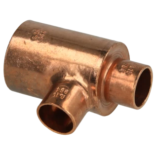 Raccord &agrave; braser cuivre t&eacute; r&eacute;duit 28 x 15 x 15 mm F/F/F