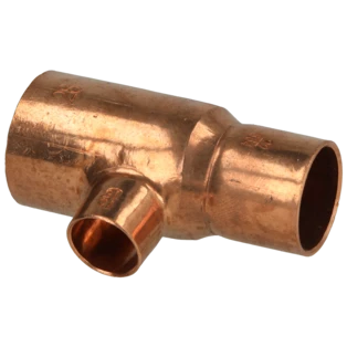 Raccord &agrave; braser cuivre t&eacute; r&eacute;duit 28 x 15 x 22 mm F/F/F