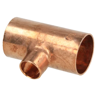 Raccord &agrave; braser cuivre t&eacute; r&eacute;duit 28 x 15 x 28 mm F/F/F