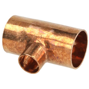 Soldeerfitting koper T-stuk verloop 28 x 16 x 28 mm bi/bi/bi