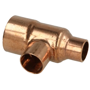 Raccord &agrave; braser cuivre t&eacute; r&eacute;duit 28 x 18 x 15 mm F/F/F