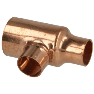 Raccord &agrave; braser cuivre t&eacute; r&eacute;duit 28 x 18 x 18 mm F/F/F